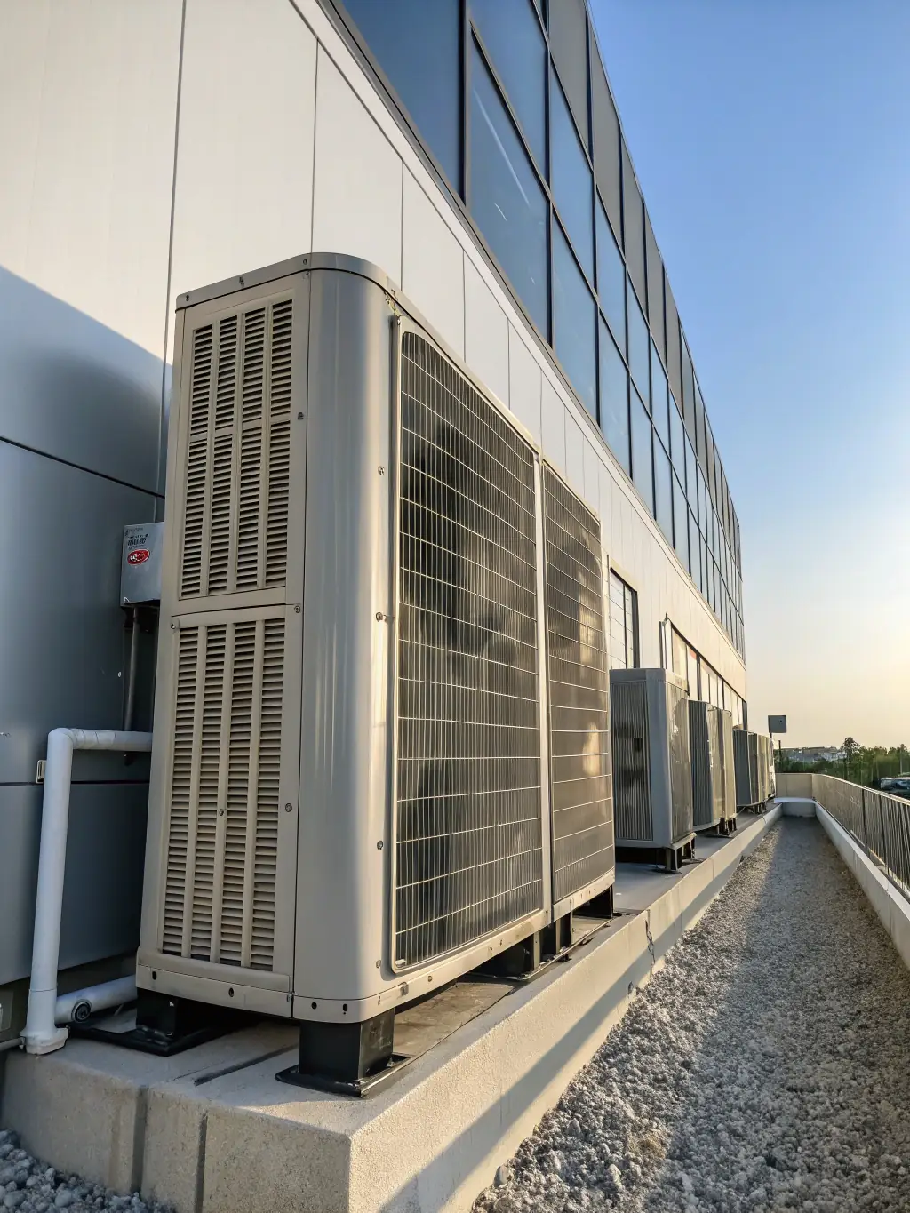 A robust heat pump unit operating flawlessly in a simulated tropical environment, showcasing its resilience and reliability.