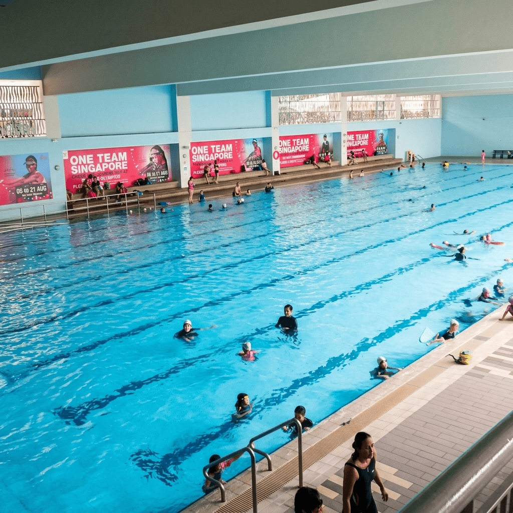 Infographic highlighting customized commercial air to water heat pump solutions for six main applications including hotels, hospitals, schools, and gym sport centers