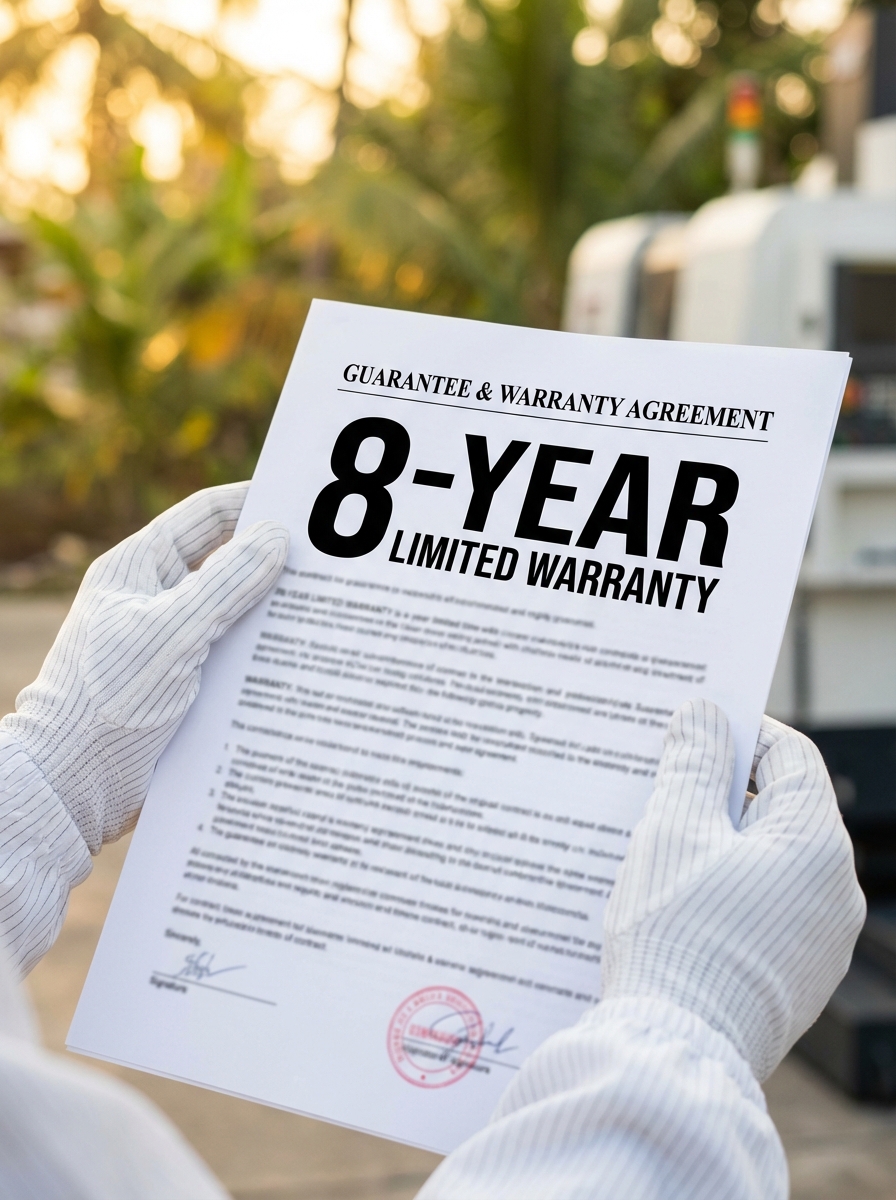 8 year limited warranty certificate for reliable commercial air source heat pump solutions