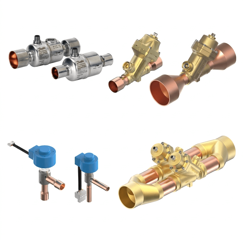 Core accessories showcase for premium commercial air to water heat pump water heater including compressor and heat exchanger