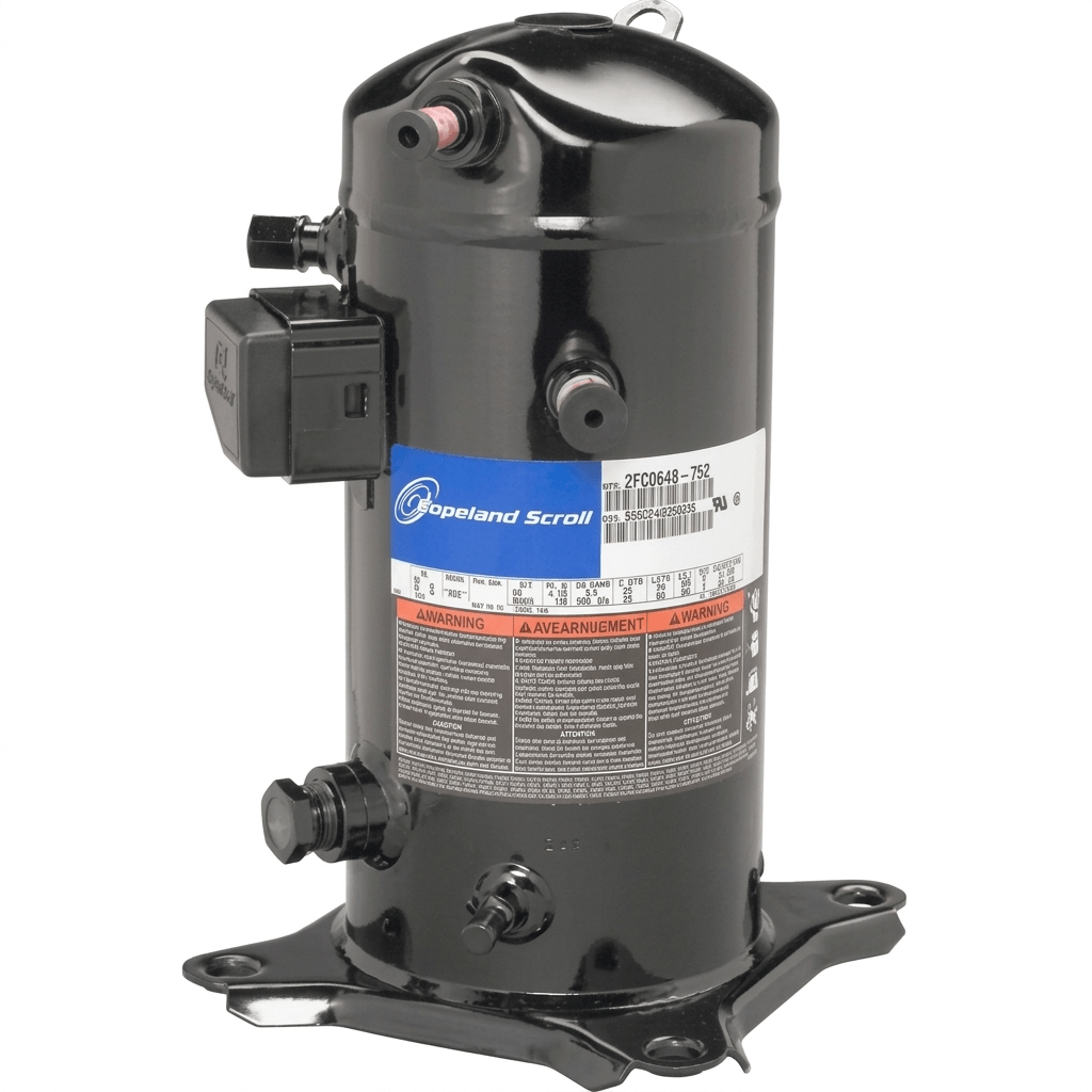 Core accessories showcase for premium commercial air to water heat pump water heater including compressor and heat exchanger