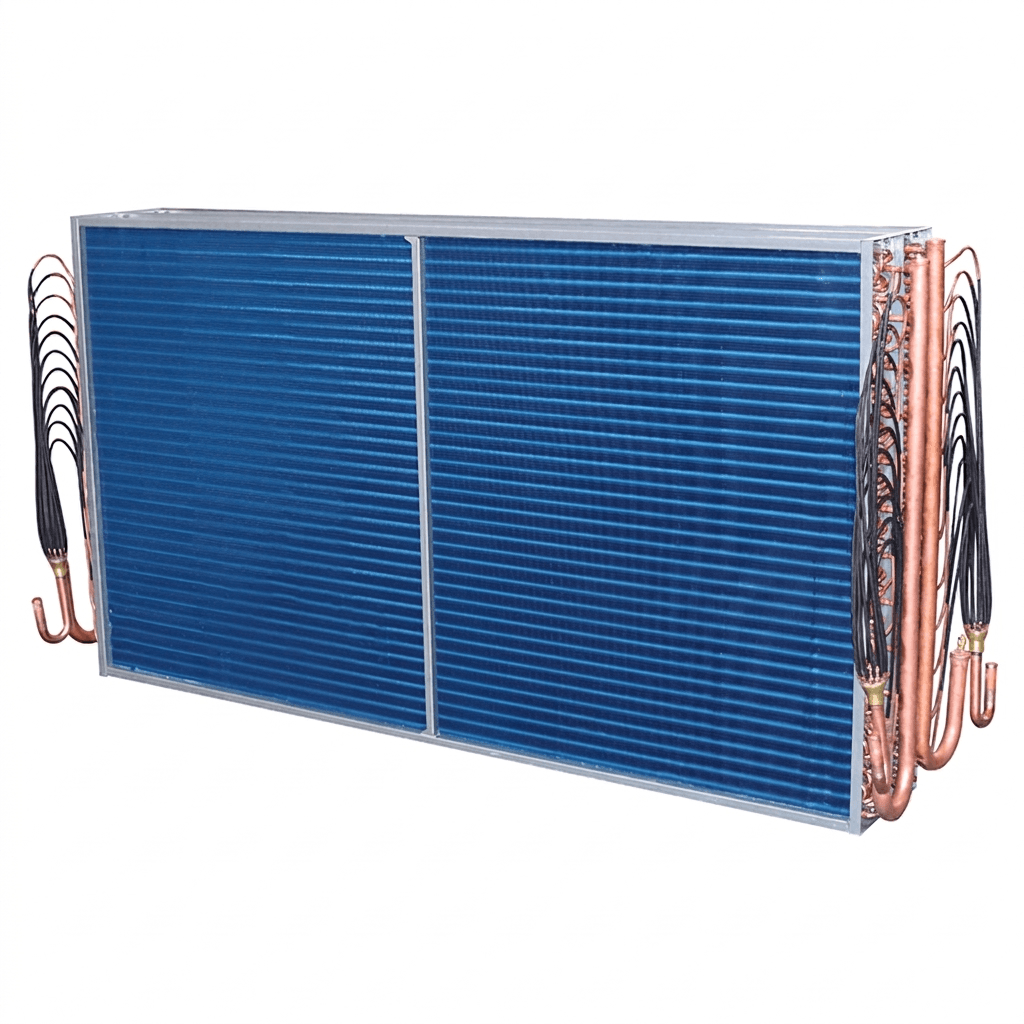 Core accessories showcase for premium commercial air to water heat pump water heater including compressor and heat exchanger