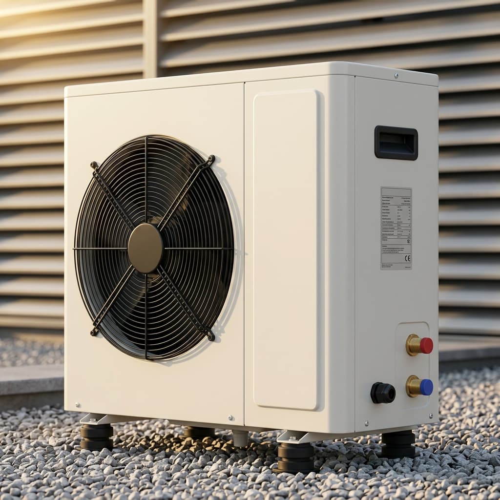 Vertical side-discharge type commercial air source heat pump unit for hotel hot water systems
